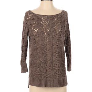 St. John's Bay Pullover Sweater 3/4 Sleeve Small Tan Brown